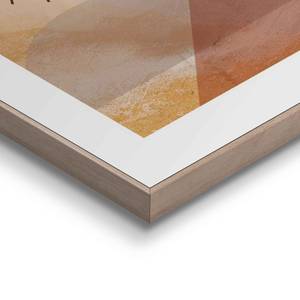 Set afbeeldingen Reizen (3-delig) Print in houten frame - beige