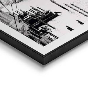 Tableaux déco Vintage (4 éléments) Impression dans cadre en bois - Noir