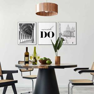 Set afbeeldingen Do and Go (3-delig) Print in houten lijst - zwart