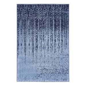 Laagpolig vloerkleed Good Times II polypropeen/katoen - Blauw - 65 x 90 cm