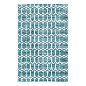 Kurzflorteppich Titan Trellis I Polypropylene / Jute - Blau - 150 x 245 cm