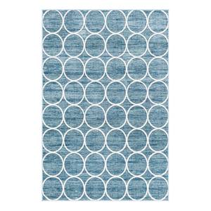 Kurzflorteppich Titan Trellis II Polypropylene / Jute - Blau - 185 x 275 cm