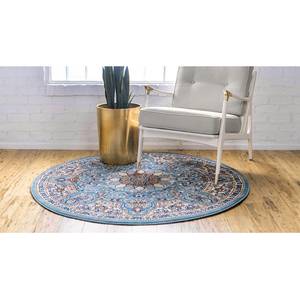 Tapis Almas Rond III Polypropylène / Coton - Bleu