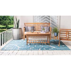 In-/ Outdoorteppich Outdoor Beauties I Polypropylen - Petrol - 150 x 245 cm