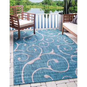 In-/ Outdoorteppich Outdoor Beauties I Polypropylen - Petrol - 150 x 245 cm