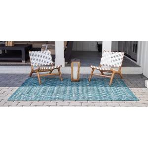 In- & outdoorvloerkleed Crosses III polypropeen - Petrolblauw - 150 x 245 cm