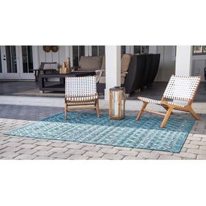 In- & outdoorvloerkleed Crosses III polypropeen - Petrolblauw - 150 x 245 cm