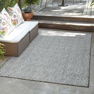 In- & outdoorvloerkleed Crosses IV polypropeen - grijs - Grijs - 185 x 275 cm