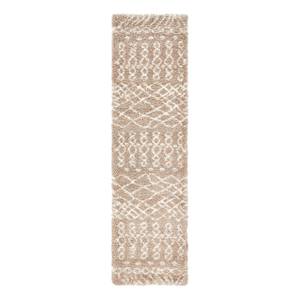 Tapis de couloir Temara Shag I Polypropylène / Envers : - Beige - 80 x 305 cm