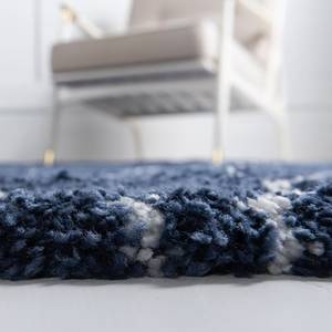 Tapis de couloir Temara Shag III Polypropylène / Envers : - Bleu marine - 80 x 305 cm