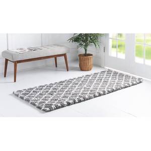 Tapis de couloir Temara Shag IV Polypropylène / Envers : - Gris - 80 x 305 cm