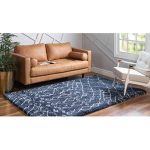 Tapis Temara Shag I Polypropylène / Envers : - Bleu marine - 150 x 245 cm