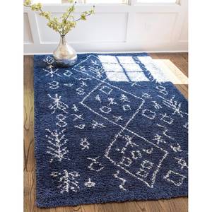 Tapis Temara Shag III Polypropylène / Envers : - Bleu marine - 120 x 185 cm