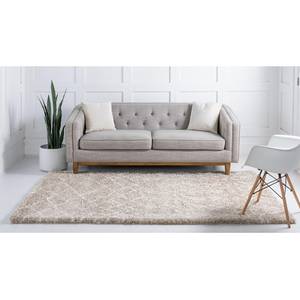 Laagpolig vloerkleed Temara Shag I polypropeen/jute - Beige - 150 x 245 cm