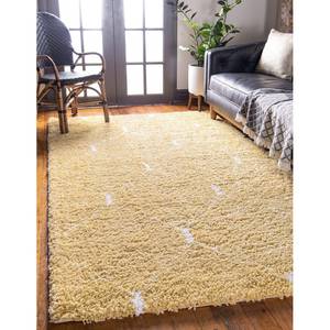 Tapis Temara Shag IV Polypropylène / Envers : - Jaune - 120 x 185 cm