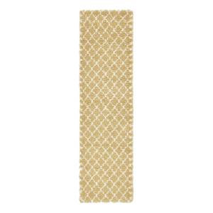 Tapis de couloir Temara Shag IV Polypropylène / Envers : - Jaune - 80 x 305 cm