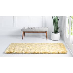 Tapis de couloir Temara Shag III Polypropylène / Envers : - Jaune - 80 x 185 cm