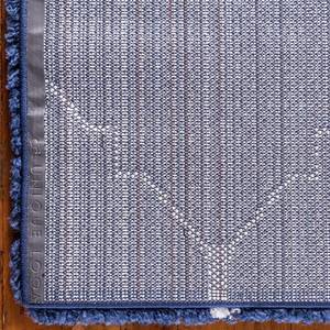 Laagpolig vloerkleed Temara Shag IV polypropeen/jute - Marineblauw - 120 x 185 cm