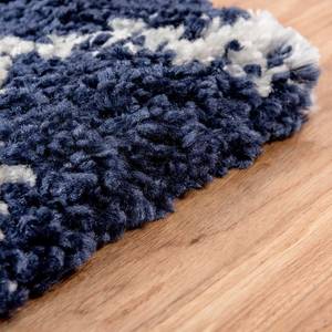 Tapis de couloir Temara Shag IV Polypropylène / Envers : - Bleu marine - 80 x 305 cm