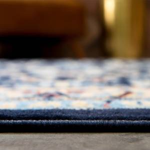 Laagpolig vloerkleed Zarin Hill I polyester/jute - Marineblauw