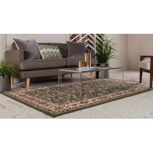 Laagpolig vloerkleed Zarin Hill II polyester/jute - Olijfgroen - 120 x 185 cm