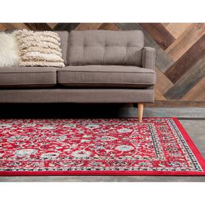 Laagpolig vloerkleed Zarin Hill II polyester/jute - Rood - 185 x 275 cm