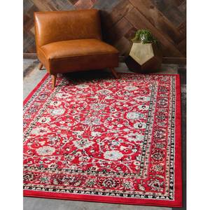 Laagpolig vloerkleed Zarin Hill II polyester/jute - Rood - 185 x 275 cm