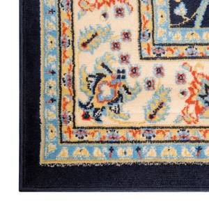 Tapis de couloir Zarin Hill Polyester / Jute - Bleu marine