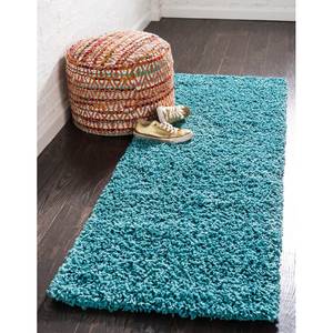 Tapis de couloir Shaggy Shag polypropylène - Turquoise - 75 x 305 cm