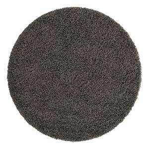 Tapis épais Shaggy Shag II Polypropylène / Coton - Gris foncé - Diamètre : 120 cm