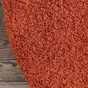 Tappeto a pelo lungo Shaggy Shag II Polipropilene / Cotone - Terracotta - Diametro: 120 cm