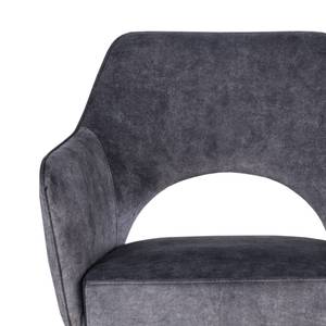 Chaise à accoudoirs Yellville Microfibre et tissu / Métal - Noir mat - Anthracite