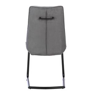 Chaises cantilever Altoona (lot de 2) Tissage à plat / Métal - Gris foncé et gris clair / Noir mat