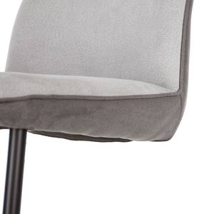 Chaises cantilever Altoona (lot de 2) Tissage à plat / Métal - Gris foncé et gris clair / Noir mat