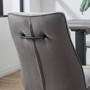 Chaises cantilever Altoona (lot de 2) Tissage à plat / Métal - Gris foncé et gris clair / Noir mat