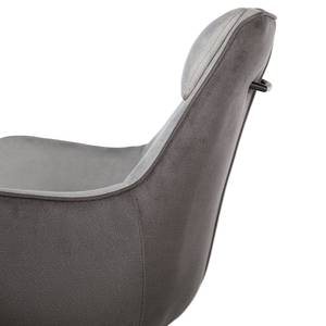 Chaise à accoudoirs Altoona Tissage à plat / Métal - Gris foncé et gris clair / Noir mat