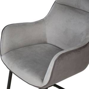Chaise à accoudoirs Altoona Tissage à plat / Métal - Gris foncé et gris clair / Noir mat