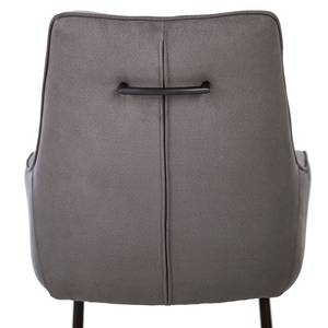 Chaise à accoudoirs Altoona Tissage à plat / Métal - Gris foncé et gris clair / Noir mat