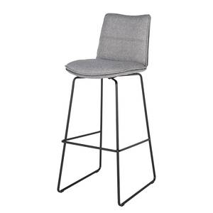 Chaises de bar Helos (lot de 2) Tissage à plat / Métal - Gris / Noir mat - Gris