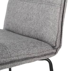 Chaises de bar Helos (lot de 2) Tissage à plat / Métal - Gris / Noir mat - Gris