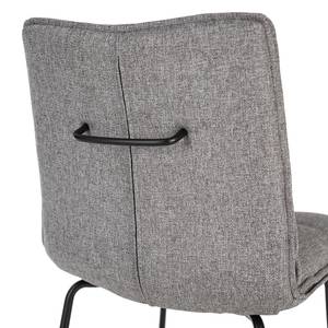 Chaises de bar Helos (lot de 2) Tissage à plat / Métal - Gris / Noir mat - Gris