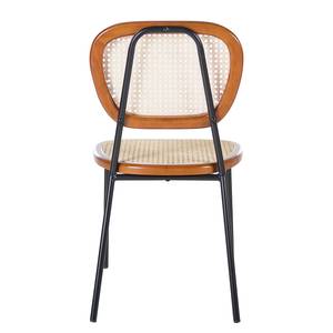 Esszimmerstuhl Ramona (2er-Set) Rattan & Buche massiv / Stahl - Beige & Buche / Schwarz