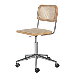 Chaise de bureau Ramon Rotin / Hêtre massif / Acier - Beige / Hêtre / Chrome