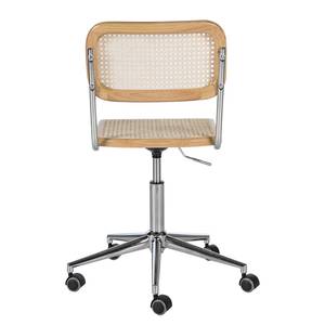 Bürostuhl Ramon Rattan / Buche massiv / Stahl - Beige / Buche / Chrom