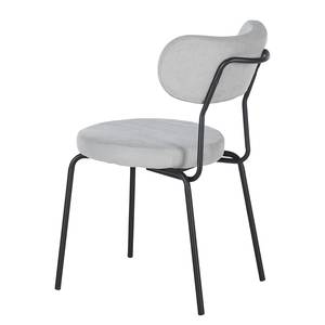 Chaises Timika (lot de 2) Tissu / Métal - Gris clair / Noir