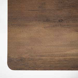 Tavolo da pranzo Sulina Effetto legno di rovere di recupero / Nero - Larghezza: 120 cm