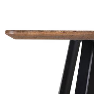 Tavolo da pranzo Sulina Effetto legno di rovere di recupero / Nero - Larghezza: 120 cm