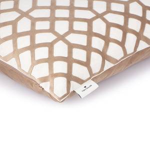 Housse de coussin Geometric Velvet Polyester / Coton - Beige