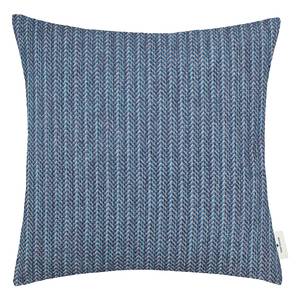 Housse de coussin Chenille ZigZag Polyester / Polyacrylique - Bleu marine