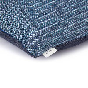 Housse de coussin Chenille ZigZag Polyester / Polyacrylique - Bleu marine